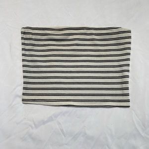 Romwe Size Small Black & White Stripped Tube Top